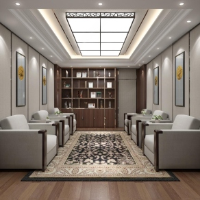 新中式会客室3D模型下载